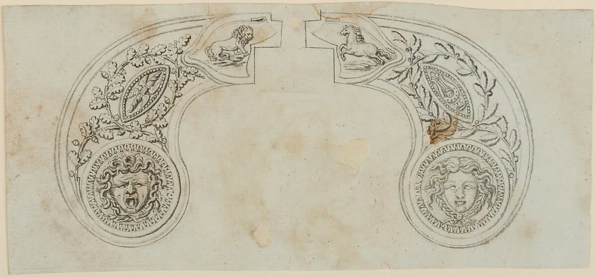 Pair of Designs for the Decoration of the Grips of Pocket Pistols — Nicolas Noël Boutet