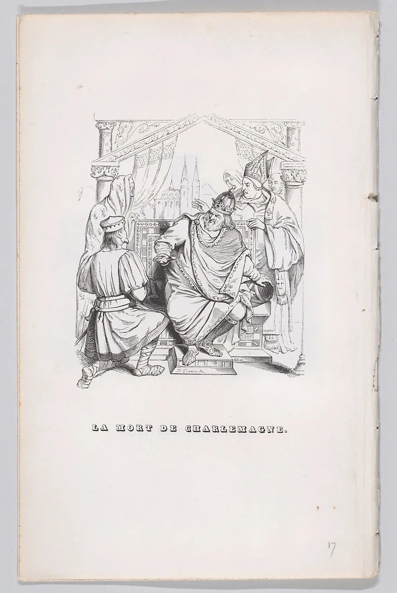 "The Death of Charlemagne" from The Complete Works of Béranger — J. J. Grandville|Fournier & Perrotin|Pierre Jean de Béranger