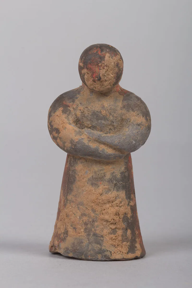 戰國 彩繪泥俑|Figure of a woman — Unknown