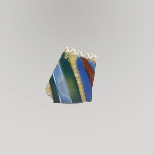 Glass striped mosaic bowl fragment