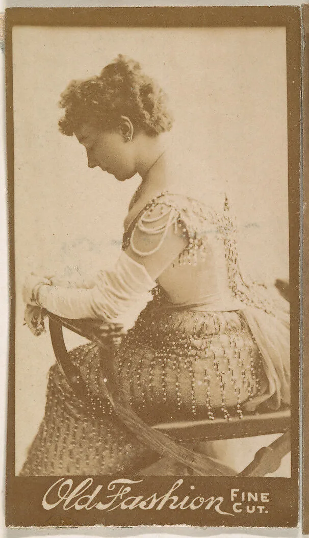 Portrait of actress in profile, from the Actresses series (N664) promoting Old Fashion Fine Cut Tobacco — Unknown
