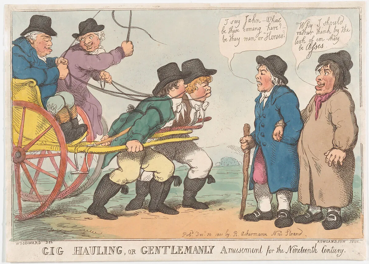Gig Hauling, or Gentlemanly Amusement for the Nineteenth Century — Thomas Rowlandson