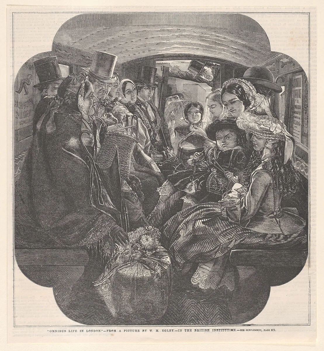 Omnibus Life in London, from "Illustrated London News" — William Maw Egley