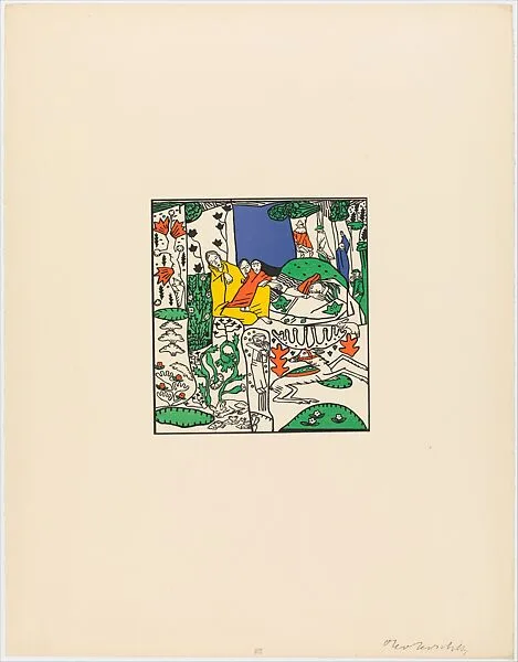 Die Schalfenden (The Sleeping) from the series Die Träumenden Knabe (The Dreaming Boys) — Oskar Kokoschka|Wiener Werkstätte|Berger and Chwala|Oskar Kokoschka