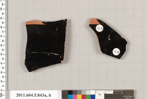 Terracotta fragments of kylikes (drinking cups)