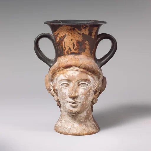 Terracotta kantharos (drinking cup with high handles)