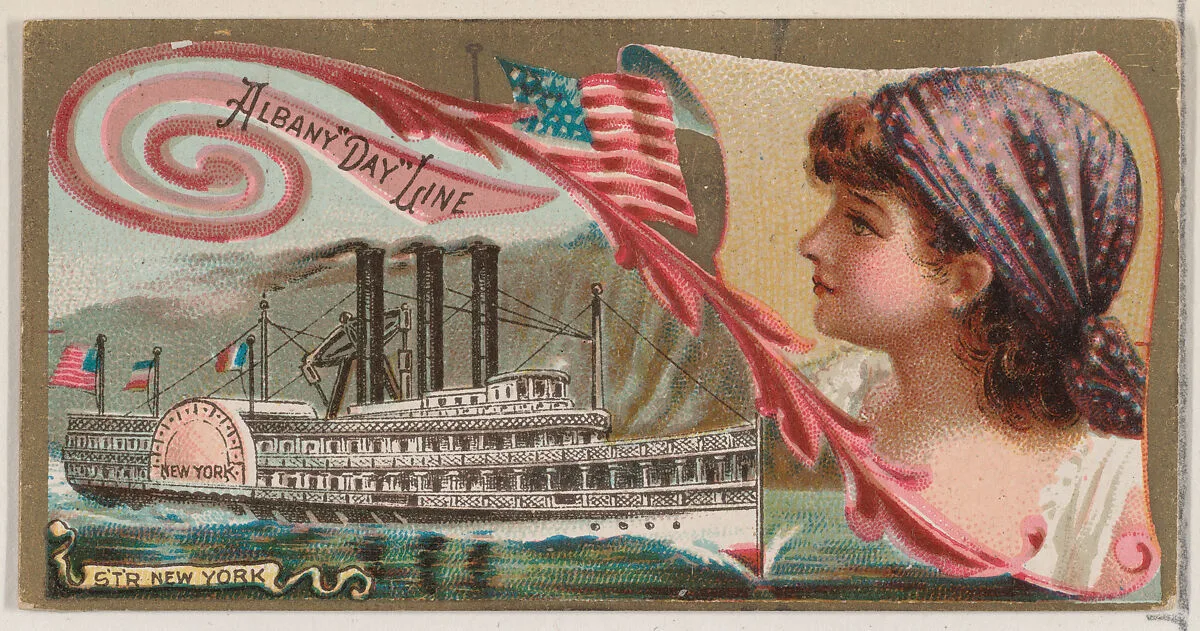Steamship New York, Albany "Day" Line, from the Ocean and River Steamers series (N83) for Duke brand cigarettes — W. Duke, Sons & Co.