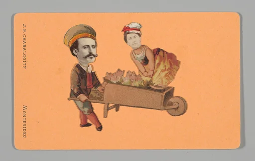 [Photo Collage: Man Pushing Woman in Wheelbarrow]