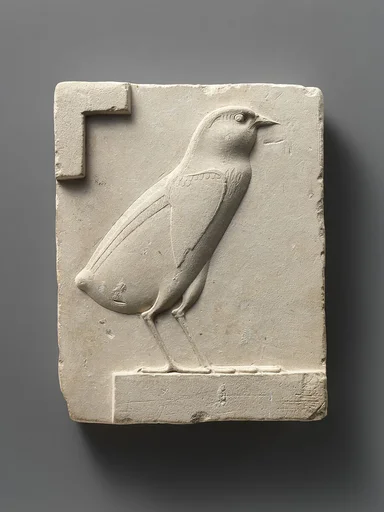 Relief plaque with quail chick