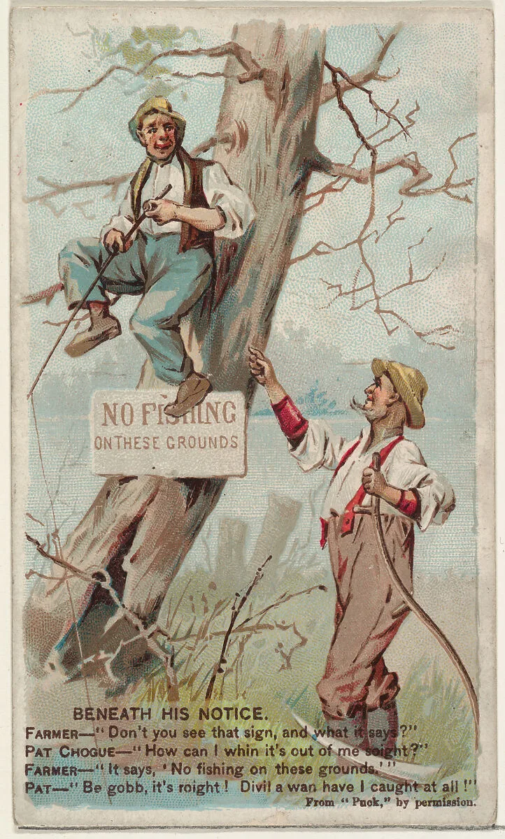 Beneath His Notice, from the Snapshots from "Puck" series (N128) issued by Duke Sons & Co. to promote Honest Long Cut Tobacco — W. Duke, Sons & Co.|Knapp & Company