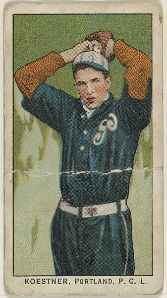 Koestner, Portland, Pacific Coast League, from the "Obak Baseball Players" set (T212), issued by the American Tobacco Company to promote Obak Mouthpiece Cigarettes — American Tobacco Company