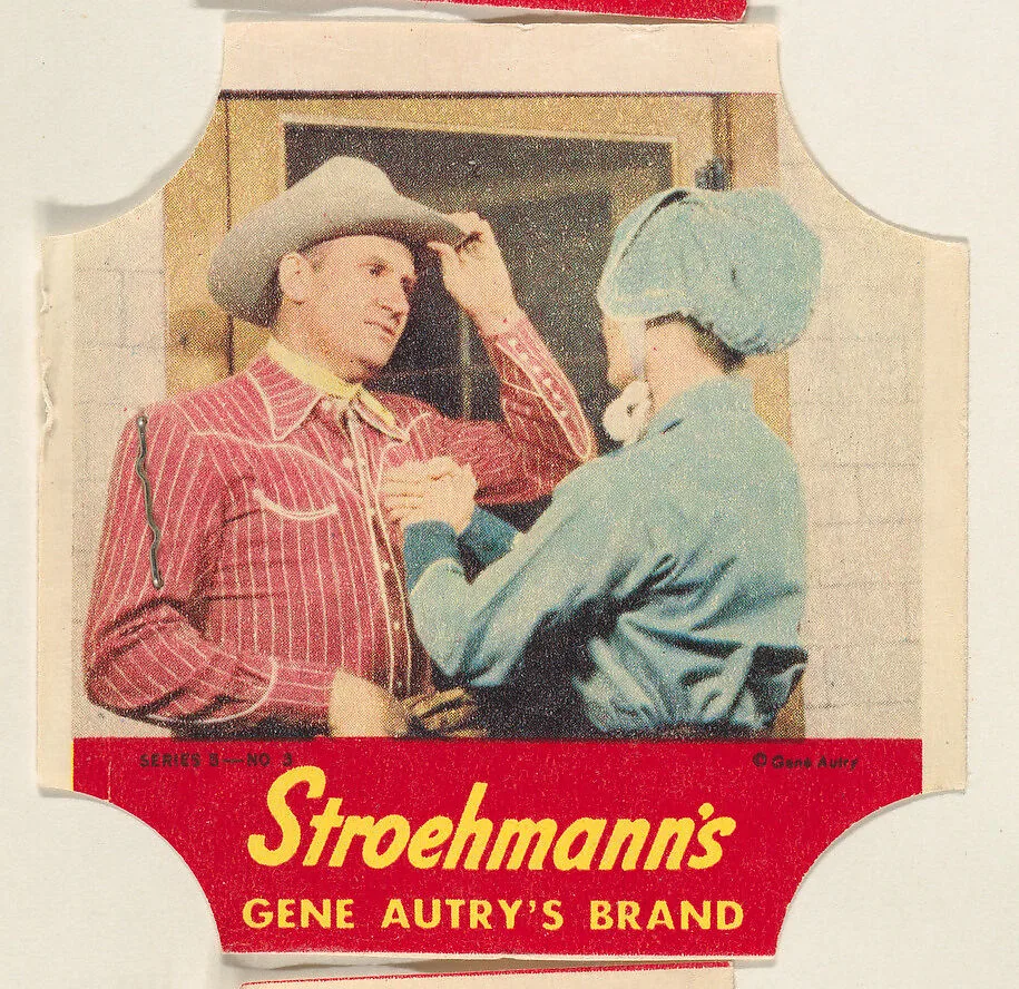 Gene Autry's Brand, Series 5, No. 3, from the Gene Autry's Brand bread end labels series (D290-7) issued by Stroehmann Bread Company — Stroehmann Bread Company