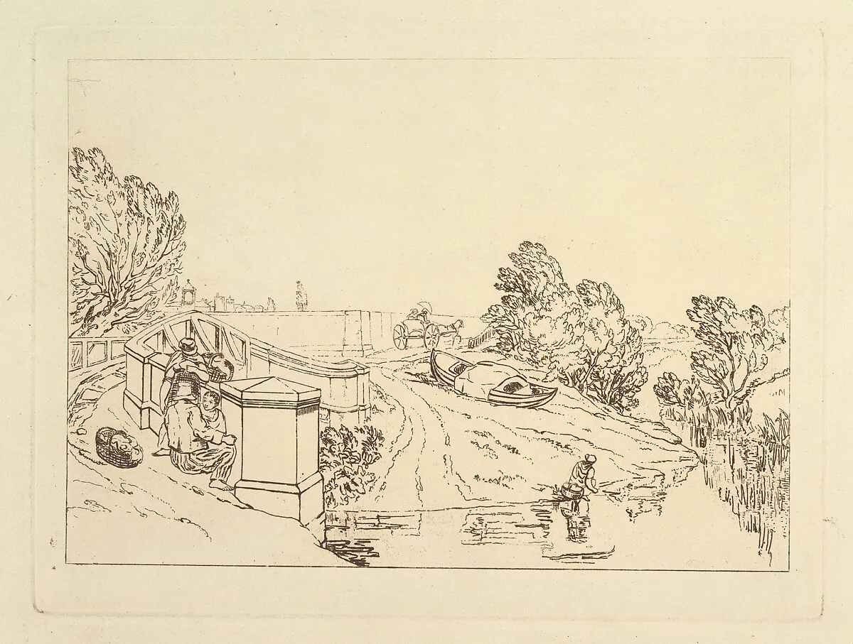 Water Cress Gatherers ( (Liber Studiorum, part XIII) — Joseph Mallord William Turner