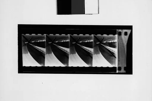 [South Seas: Four Motion Picture Film Frames of Cressida Mast, Sails, and Rigging]