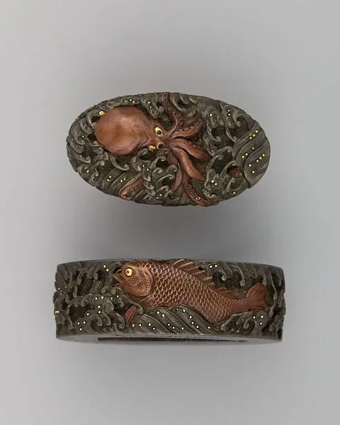 Sword-Hilt Collar and Pommel (Fuchigashira) — Unknown