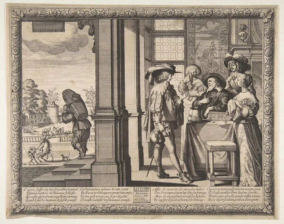 The Prodigal Son Leaves Home — Abraham Bosse|Jean I Leblond