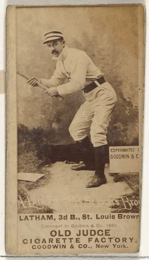 Arlie Latham, 3rd Base, St. Louis Browns, from the Old Judge series (N172) for Old Judge Cigarettes
