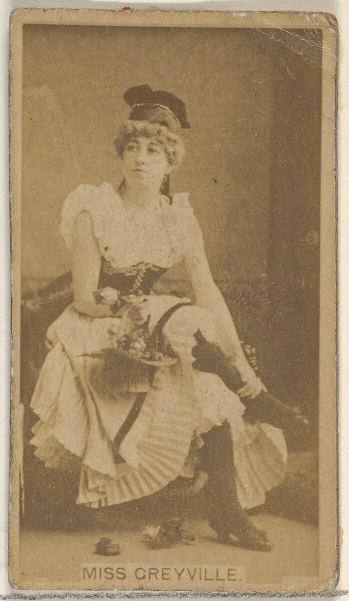 Miss Greyville, from the Actors and Actresses series (N45, Type 8) for Virginia Brights Cigarettes — Allen & Ginter