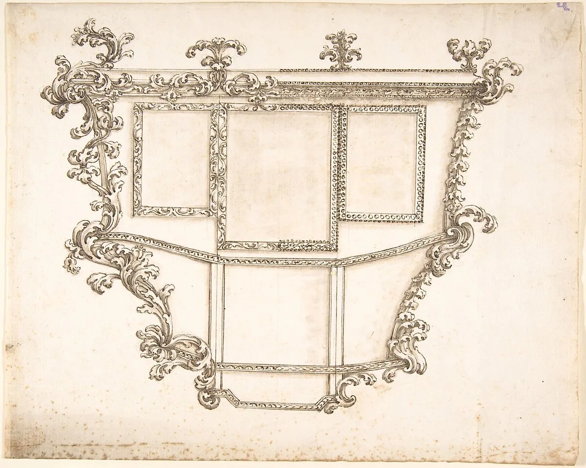 Design for a Carriage with a Variant for the Decoration — Anonymous, Italian, 17th or 18th century