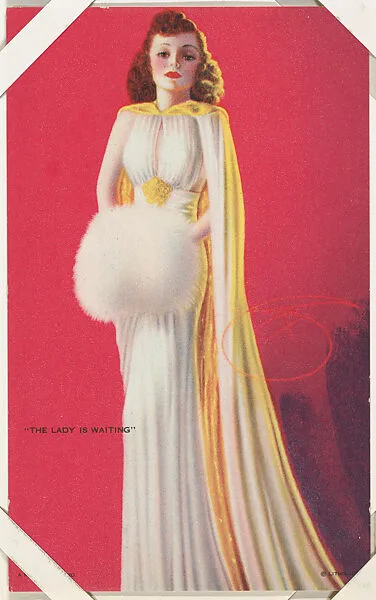 "The Lady is Waiting" from All American Girls series (W424) — International Mutoscope Reel Company