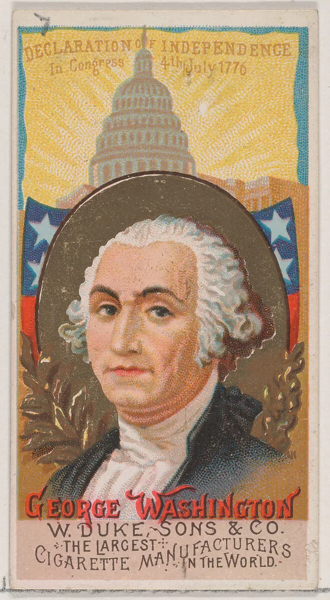 George Washington, from the series Great Americans (N76) for Duke brand cigarettes — W. Duke, Sons & Co.