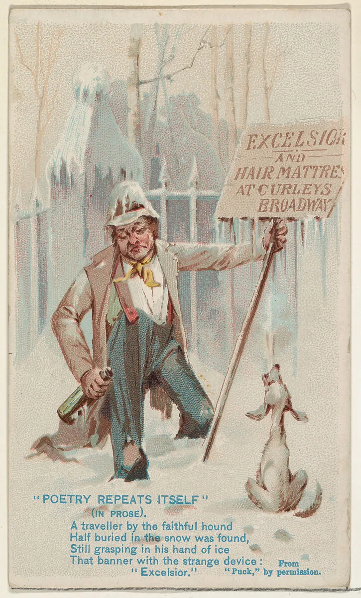 Poetry Repeats Itself, from the Snapshots from "Puck" series (N128) issued by Duke Sons & Co. to promote Honest Long Cut Tobacco — Knapp & Company|W. Duke, Sons & Co.