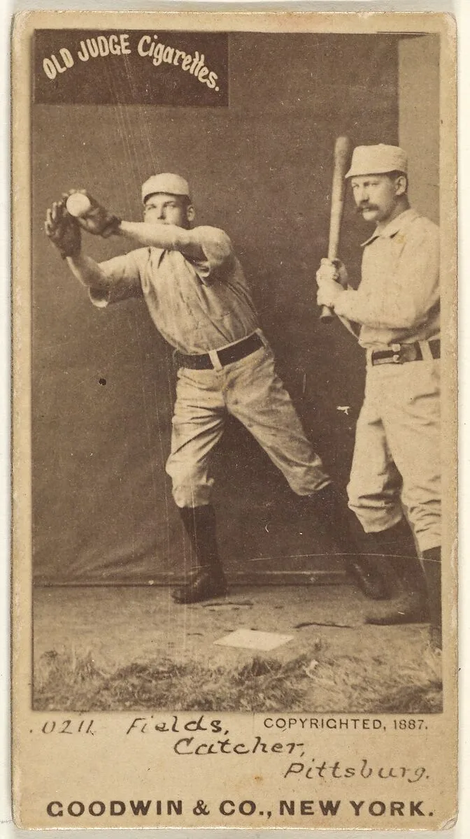 John Joseph "Jocko" Fields, Catcher, Pittsburgh, from the Old Judge series (N172) for Old Judge Cigarettes — Goodwin & Company