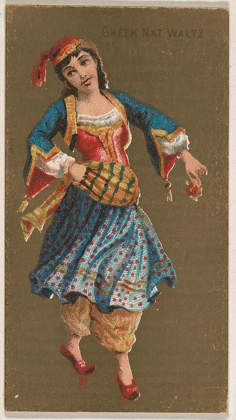 Greek National Waltz, from National Dances (N225, Type 2) issued by Kinney Bros. — Kinney Brothers Tobacco Company