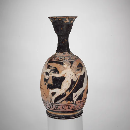 Terracotta squat lekythos (oil jar)