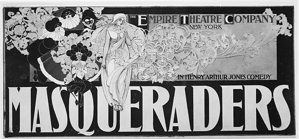 Poster Design for "The Masqueraders," The Empire Theatre Company New York — William Henry Bradley