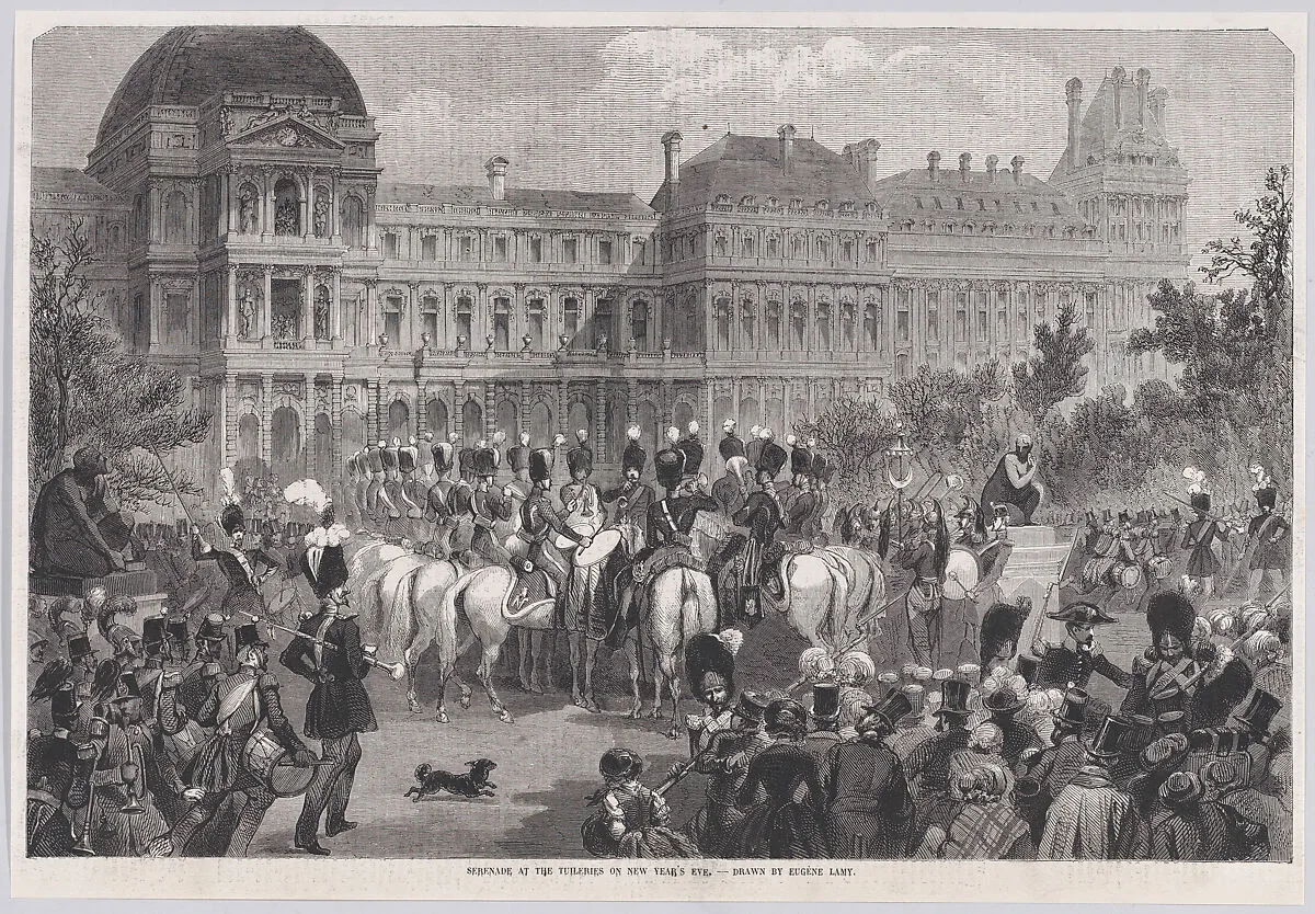 Serenade at the Tuileries on New Year's Eve, from "Illustrated London News" — Eugène-Louis Lami