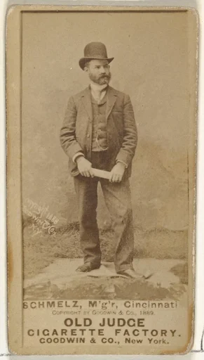 Gustavus Heinrich "Gus" Schmelz, Manager, Cincinnati, from the Old Judge series (N172) for Old Judge Cigarettes