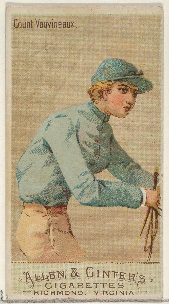 Count Vauvineaux, from the Racing Colors of the World series (N22a) for Allen & Ginter Cigarettes — Allen & Ginter