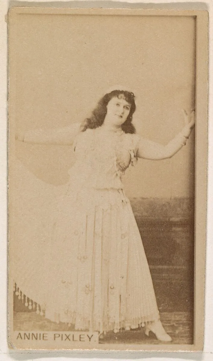 Annie Pixley, from the Actresses series (N245) issued by Kinney Brothers to promote Sweet Caporal Cigarettes — Kinney Brothers Tobacco Company