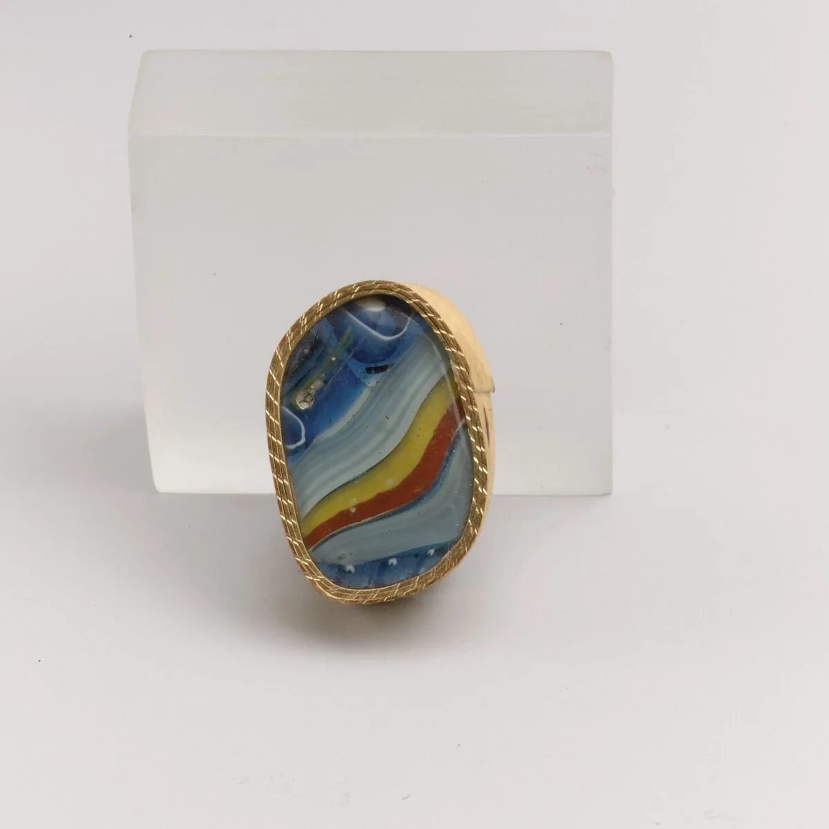Glass striped mosaic fragment — Unknown