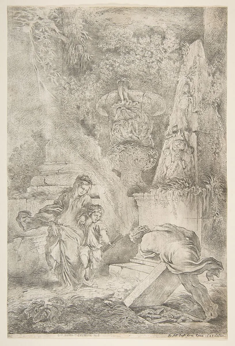 Theseus finding his father's arms — Giovanni Giacomo De Rossi|Giovanni Benedetto Castiglione (Il Grechetto)