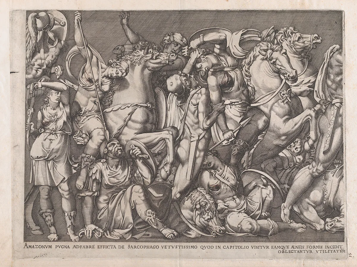 Speculum Romanae Magnificentiae: Battle of the Amazons — Nicolas Beatrizet|Nicolas Beatrizet