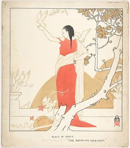 The Hanging Garden (frontispiece design for "Place of Peace")