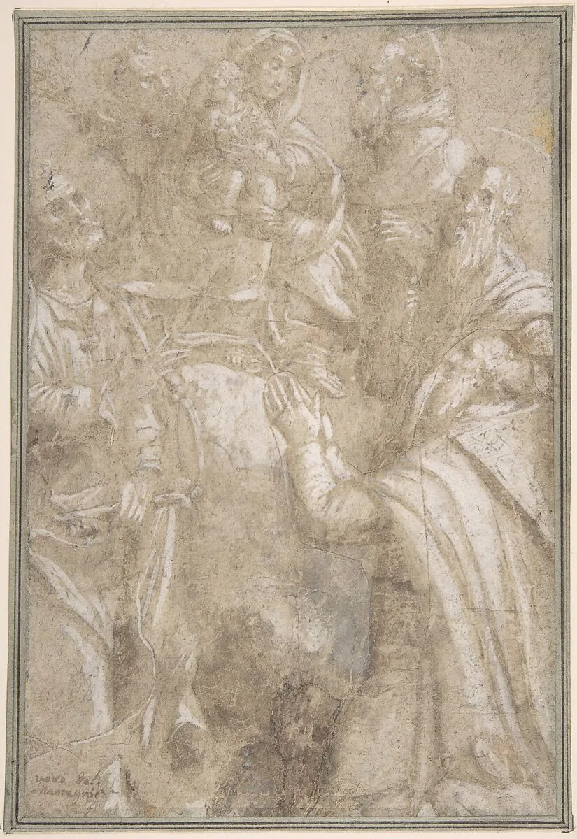 Adoration of the Madonna and Child — Anonymous, Italian, 15th to 16th century
