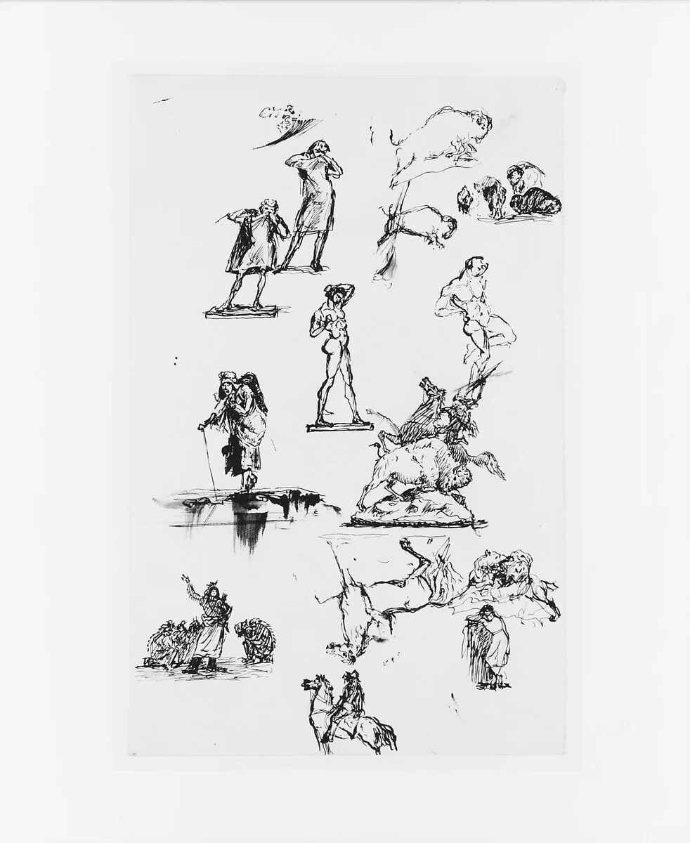 Native American and Equestrian Studies (from Sketchbook) — John Quincy Adams Ward