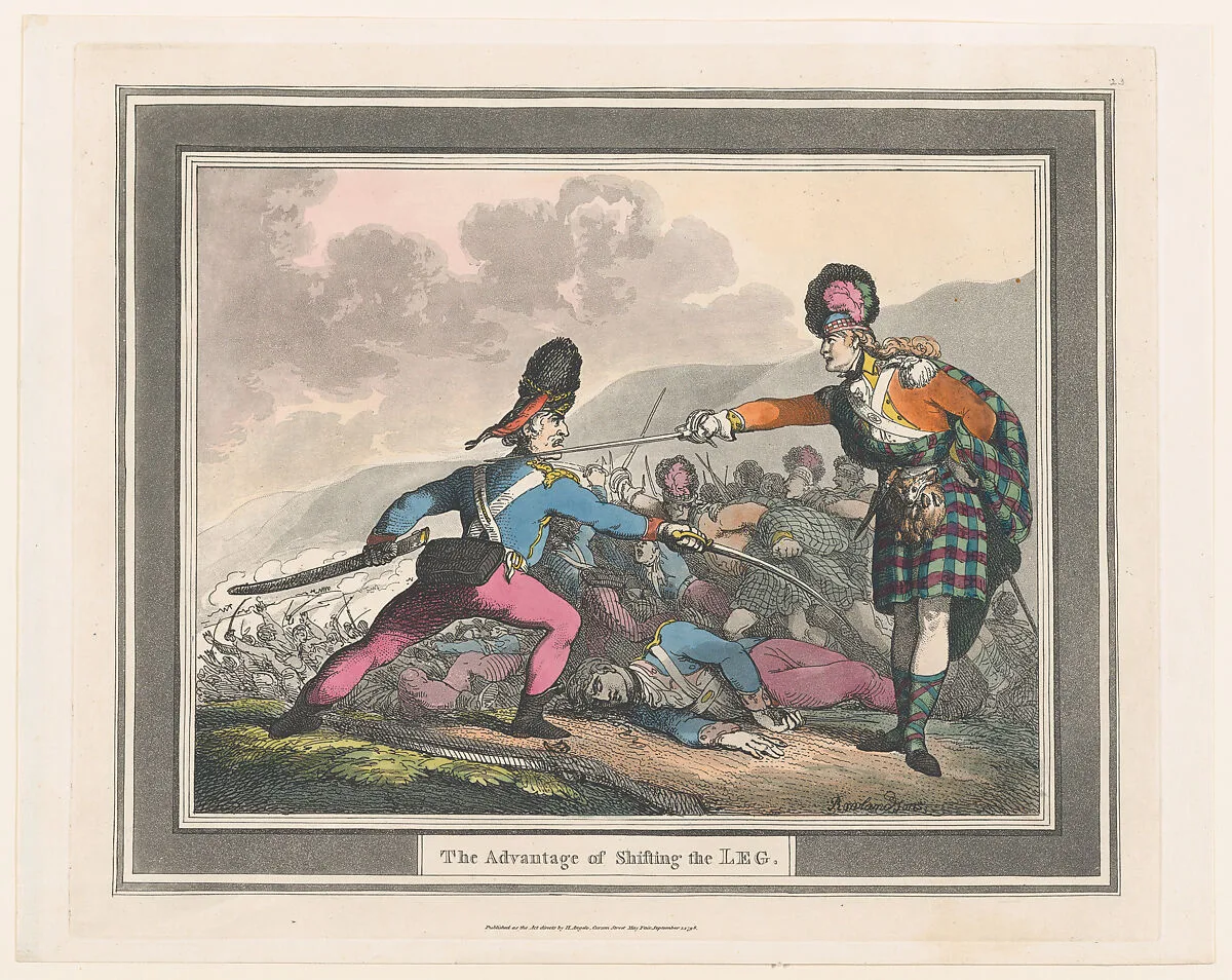 The Advantage of Shifting the Leg — Henry Angelo|Thomas Rowlandson
