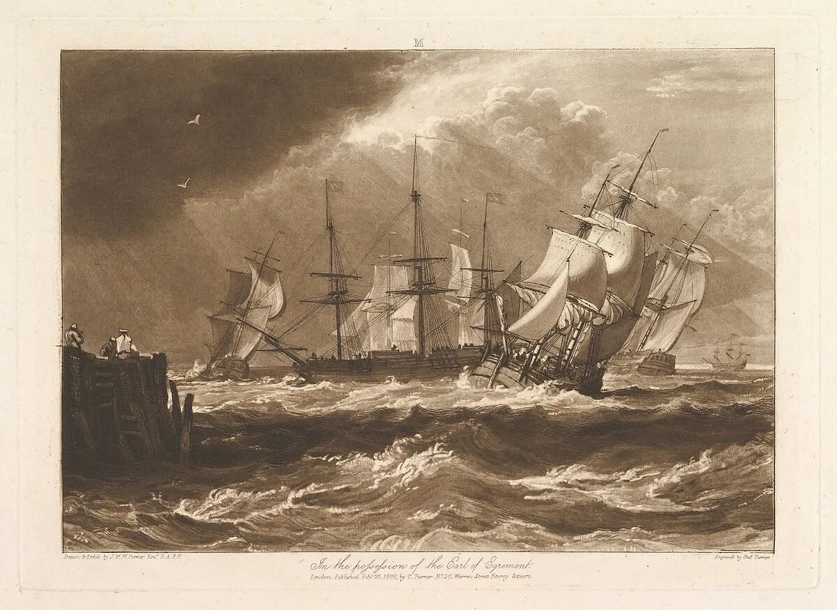 Ships in a Breeze (Liber Studiorum, part II, plate 10) — Joseph Mallord William Turner|Charles Turner