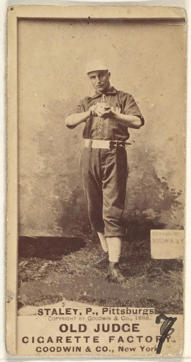 Henry "Harry" Eli Staley, Pitcher, Pittsburgh, from the Old Judge series (N172) for Old Judge Cigarettes — Goodwin & Company