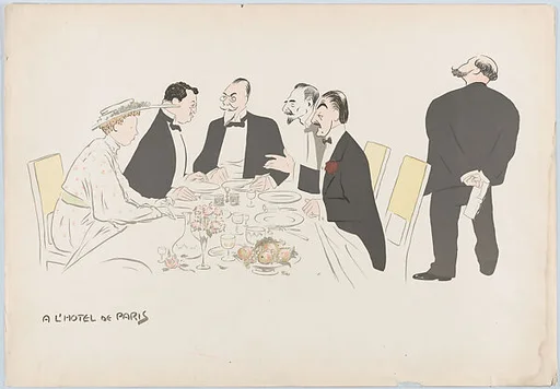 A L'Hotel de Paris (gentleman with dark red carnation), from Monte Carlo, 2nd Serie