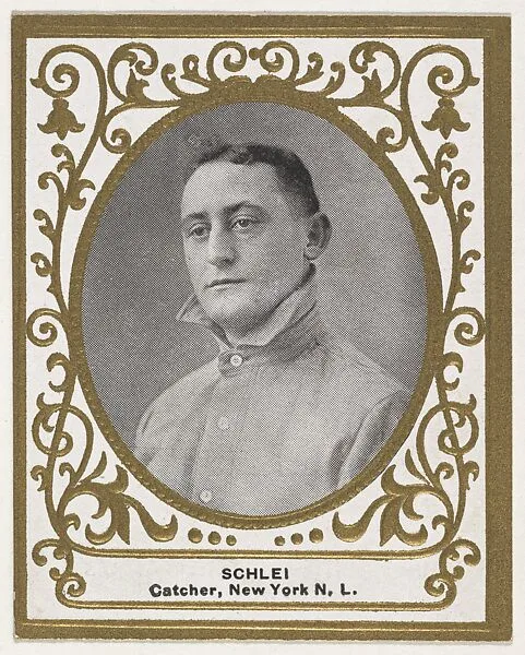 Schlei, Catcher, New York, National League, from the Baseball Players (Ramlys) series (T204) issued by the Mentor Company to promote Ramly and T.T.T. Turkish Cigarettes — Carl Homer Studios, Boston|Mentor Company, Boston