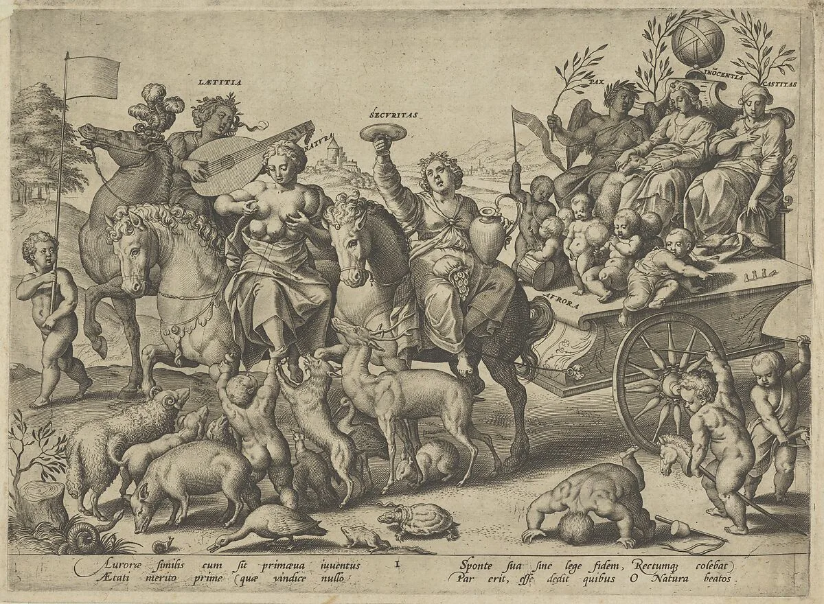 Childhood (Dawn) from The Four Ages of Man and Death with the Last Judgment — Hieronymus (Jerome) Wierix|Ambrosius Francken I