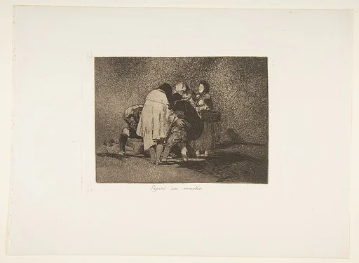 Plate 53 from "The Disasters of War" (Los Desastres de la Guerra): 'There was nothing to be done and he died' (Espiró sin remedio)