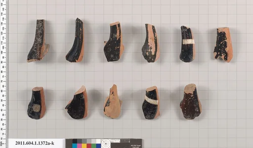 Terracotta fragments of kylikes (drinking cups)