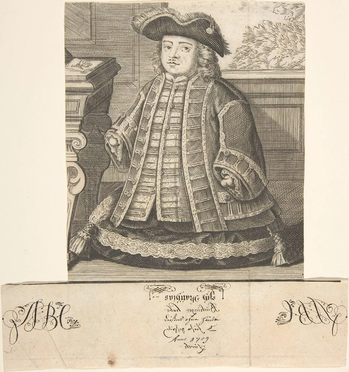 Portrait of Matthias Buchinger (1674-1739) — Anonymous