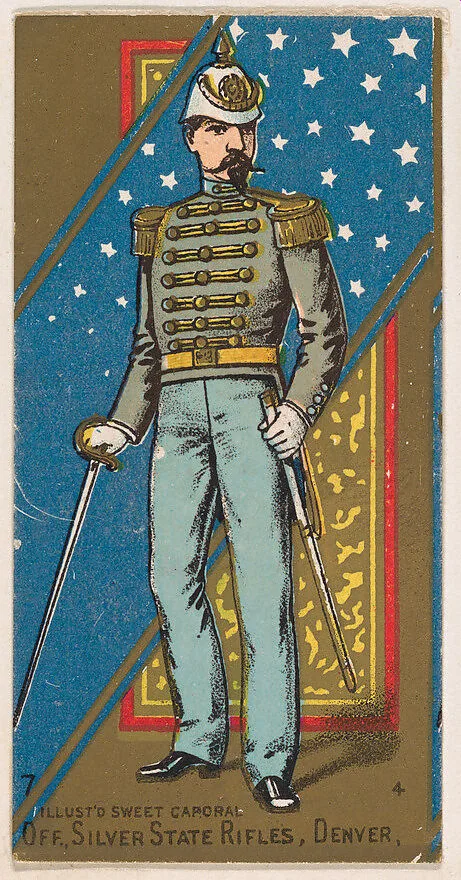 Officer, Silver State Rifles, Denver, Colorado, from the Military Series (N224) issued by Kinney Tobacco Company to promote Sweet Caporal Cigarettes — Kinney Brothers Tobacco Company
